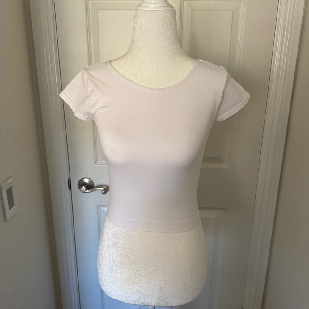 Free People Cap Sleeve Crop Tee